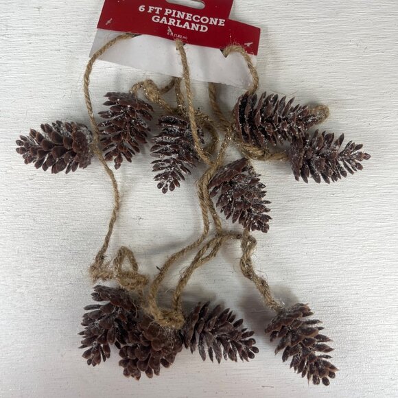 Holiday Style 6 Ft Pinecone Garland Rustic Christmas Ornaments Tree Decorations - Picture 2 of 9